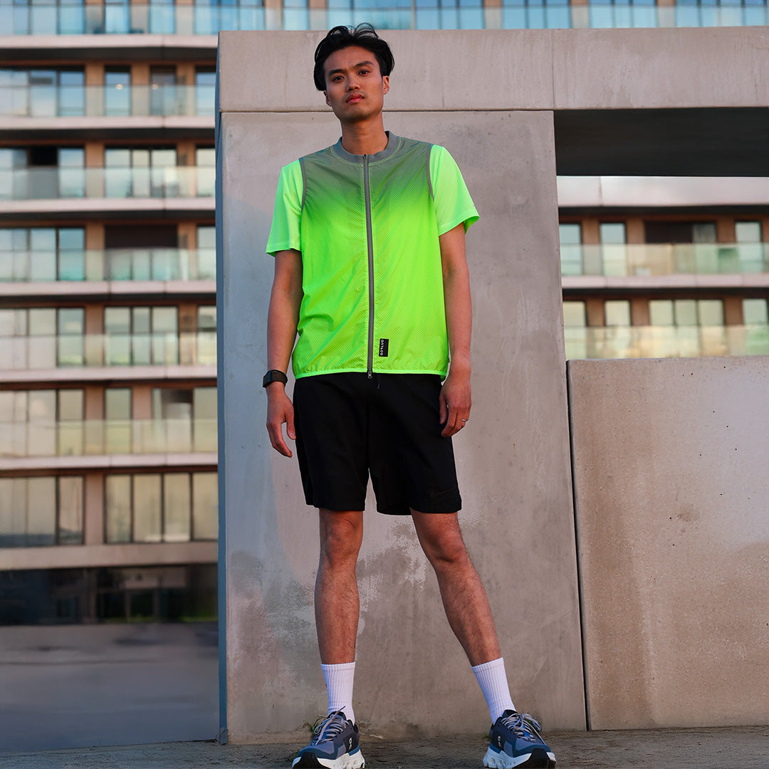 Andreas reflecterend hardloopvest groen - vooraanzicht