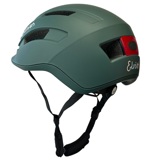 Velotaffeur Metal Green helm - achterkant met LED